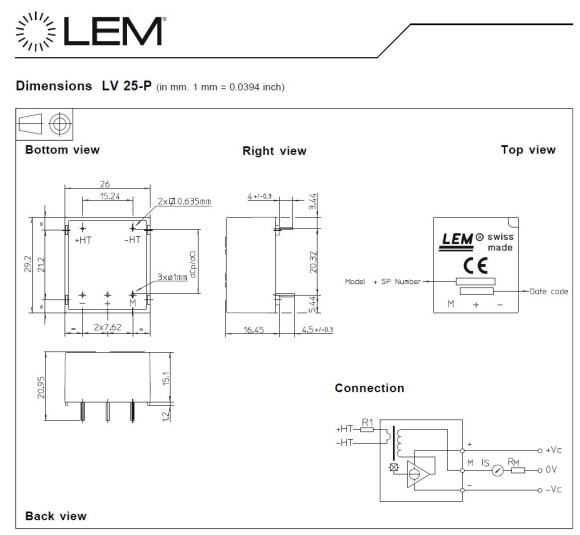 LV 25P Voltage Transducers AC/DC Voltage Transducers Darrah Electric