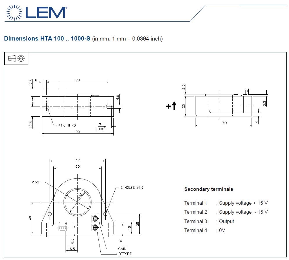 LEM HTA 1000-S/SP16 Current Transducers 